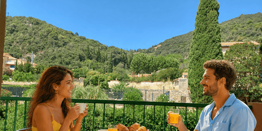 Balcon F2 côté jardin Résidence le Catalogne Amélie les Bains